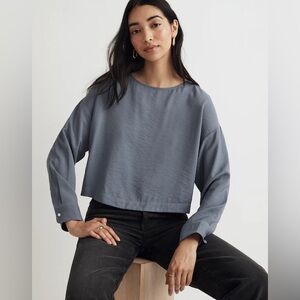 Madewell Relaxed Tulip-Back Top | Sunfaded Indigo